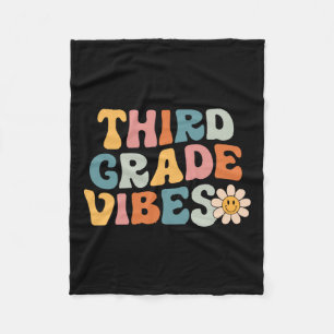 Grade Vibes - 3rd Grade Team Retro 1st Day Of Scho Fleece Blanket
