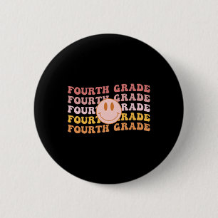 Grade Vibes 4th Grade Team 1st Day Of School Retro 6 Cm Round Badge