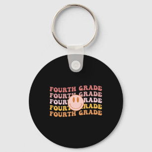 Grade Vibes 4th Grade Team 1st Day Of School Retro Key Ring