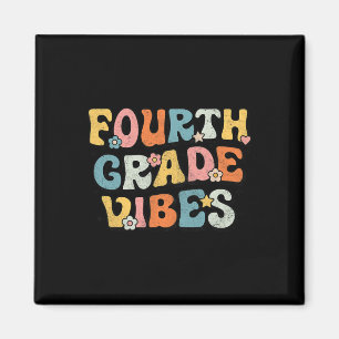 Grade Vibes - 4th Grade Team Retro 1st Day Of Scho Magnet