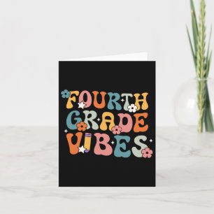 Grade Vibes Back To School Retro 4th Grade Teacher Card