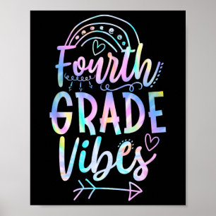 Grade Vibes Back To School Tie Dye Teachers Studen Poster