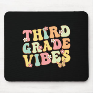 Grade Vibes Hello Team 3rd Grade Teacher Kids Retr Mouse Mat
