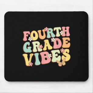 Grade Vibes Hello Team 4th Grade Teacher Kids Retr Mouse Mat