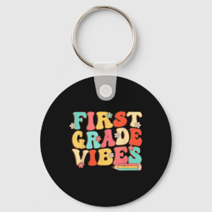 Grade Vibes Retro Groovy - 1st Grade Back To Schoo Key Ring