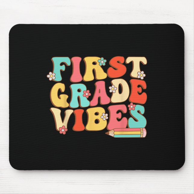 Grade Vibes Retro Groovy - 1st Grade Back To Schoo Mouse Mat (Front)