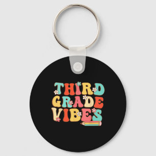 Grade Vibes Retro Groovy - 3rd Grade Back To Schoo Key Ring