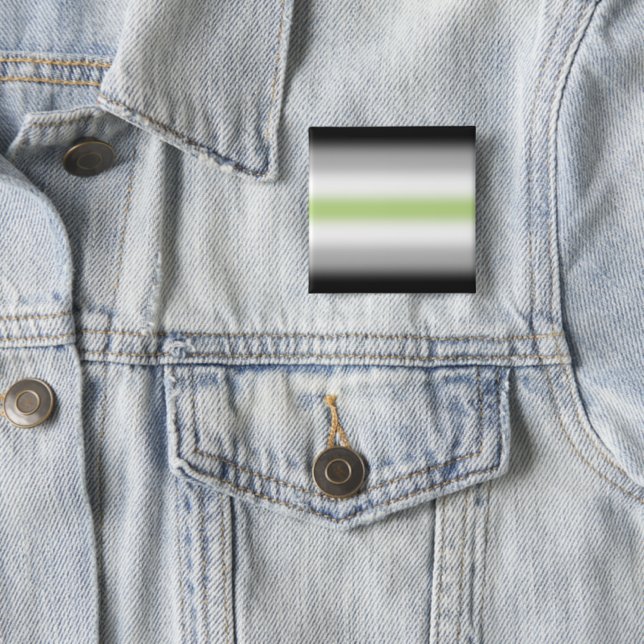 Gradient Agender Pride Flag with Custom Name 15 Cm Square Badge (In Situ)