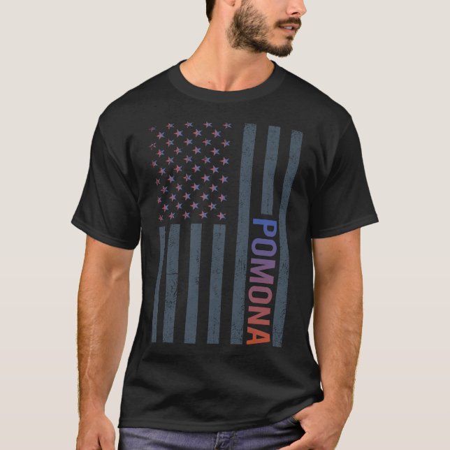 Gradient American Flag Pomona T-Shirt (Front)