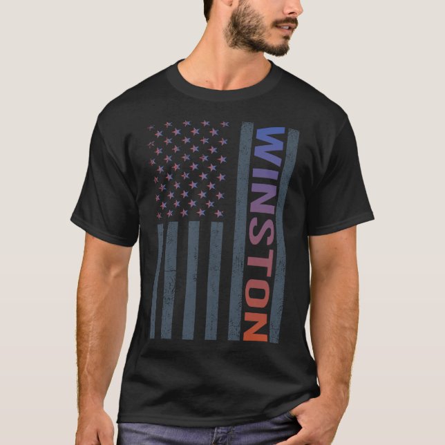 Gradient American Flag Winston T-Shirt (Front)
