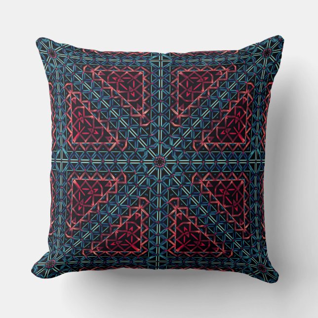 Gradient and relief in triangular kaleidoscope thr cushion (Front)