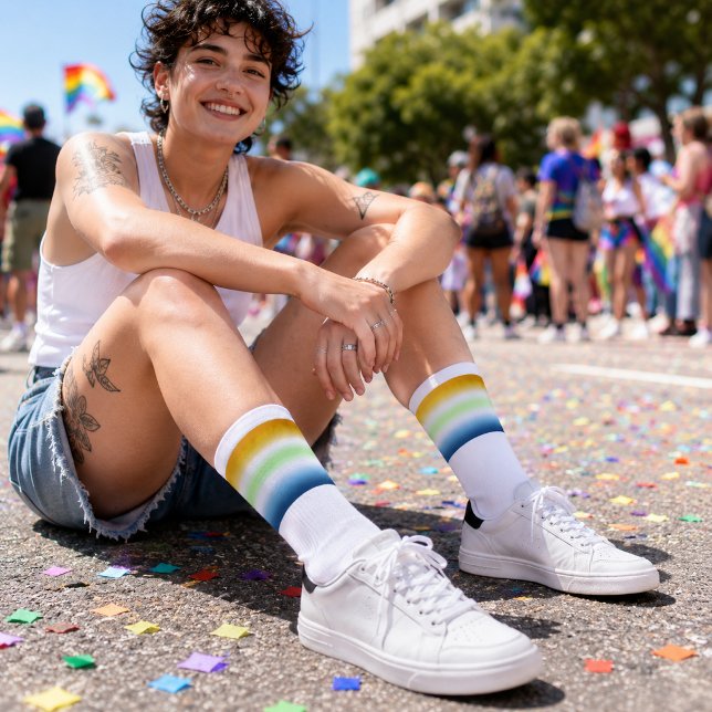 Gradient AroAce Agender Pride Flag Socks (Creator Uploaded)