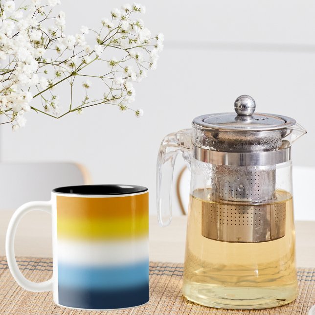 Gradient AroAce Pride Flag – Colourful AroAce Flag Two-Tone Coffee Mug (Creator Uploaded)