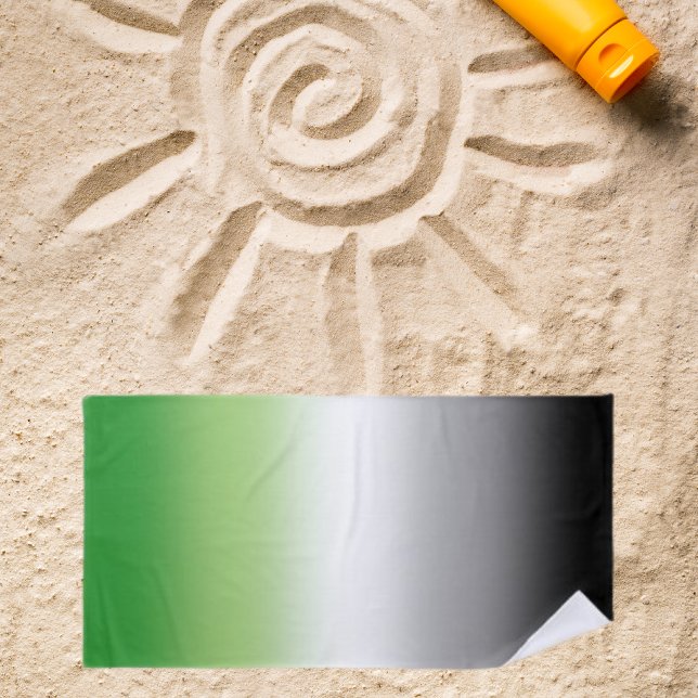 Gradient Aromantic Flag – Colourful Aromantic Prid Beach Towel (Creator Uploaded)