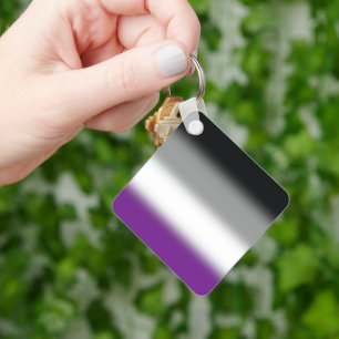 Gradient Asexual Pride Flag - Colourful ACE Flag Key Ring