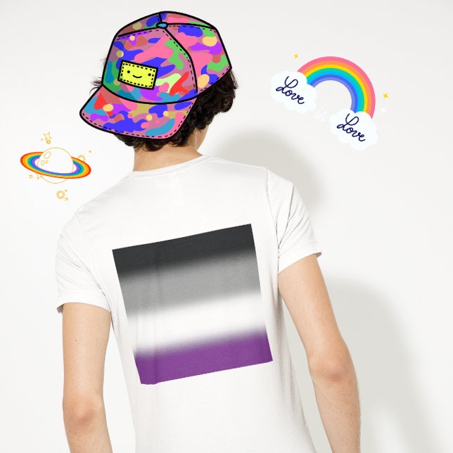 Gradient Asexual Pride Flag - Colourful ACE Flag T-Shirt (Creator Uploaded)