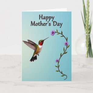 Gradient Bird Floral Card