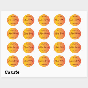 Gradient Birthday  Classic Round Sticker