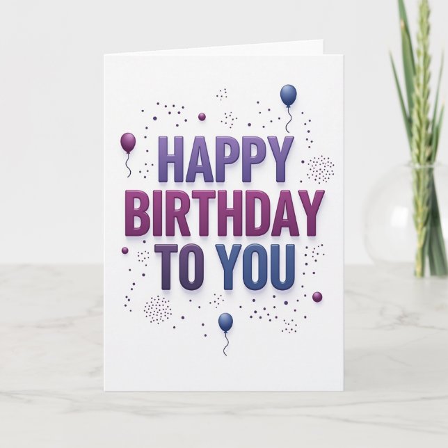 Gradient Birthday Joy Card (Front)