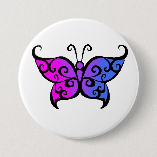 Gradient Bisexual Butterfly 7.5 Cm Round Badge (Front)