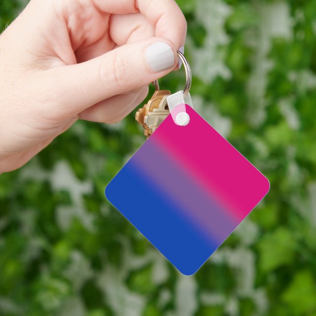 Gradient Bisexual Pride Flag – Colourful Bi Flag Key Ring (Hand)