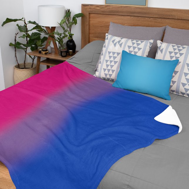 Gradient Bisexual Pride Flag – Colourful Bi Flag Sherpa Blanket (Creator Uploaded)