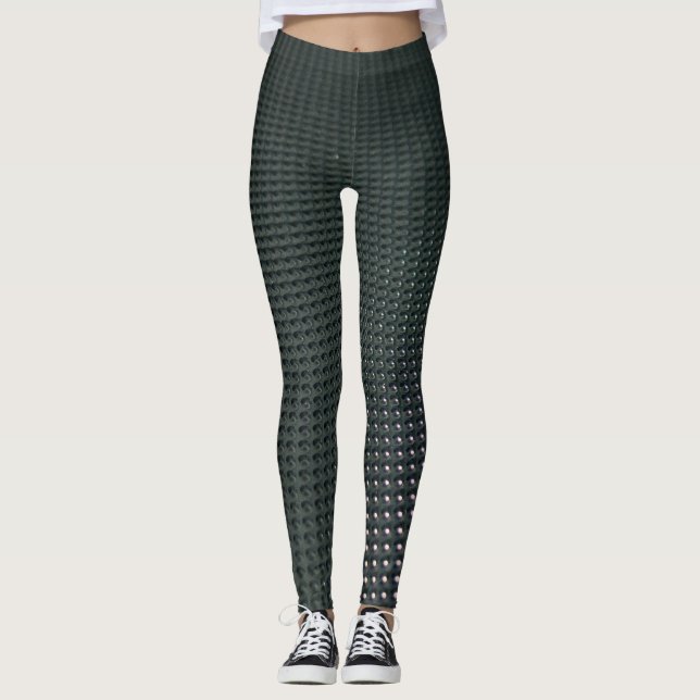 Gradient Black an Blue Geometric design Leggings (Front)
