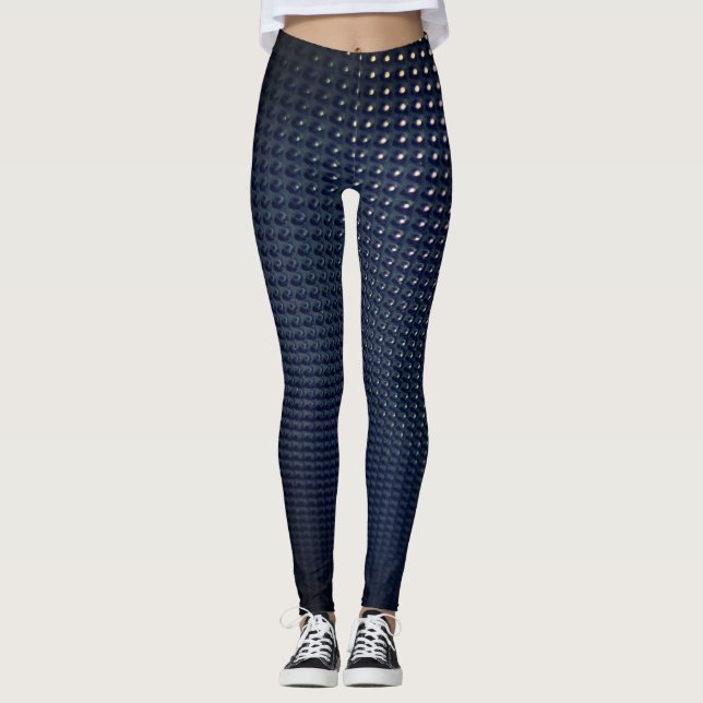 Gradient Black and Blue Geometric design Leggings (Front)