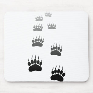 Gradient Black Bear Paw Print Mouse Mat