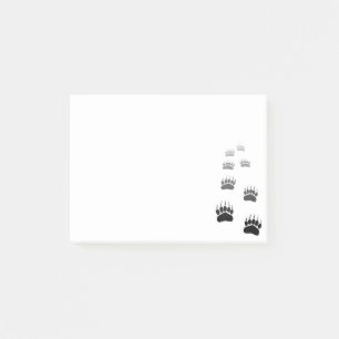 Gradient Black Bear Paw Print Post-it Notes