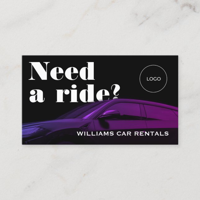 Gradient & black  elegant professional automotive business card (Front)