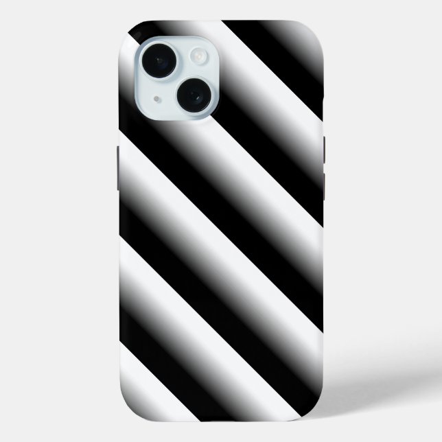 Gradient Black Grey and White Stripes Case-Mate iPhone Case (Back)