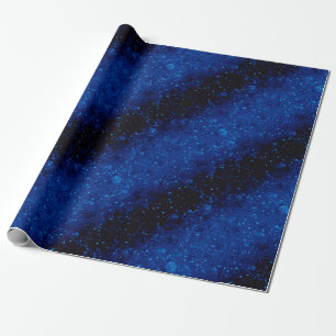 Gradient black navy confetti glitter shine sequins wrapping paper