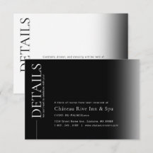 Gradient Black & White Details Enclosure Card