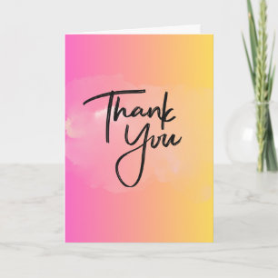 Gradient Bloom Thank You Folded Greeting Card
