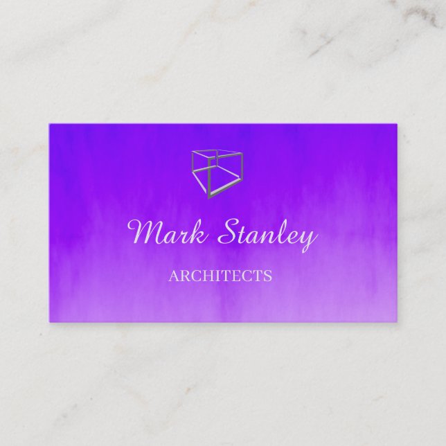 Gradient blue and purple business card (Front)