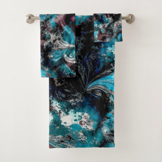 Gradient Blue Bath Towel Set