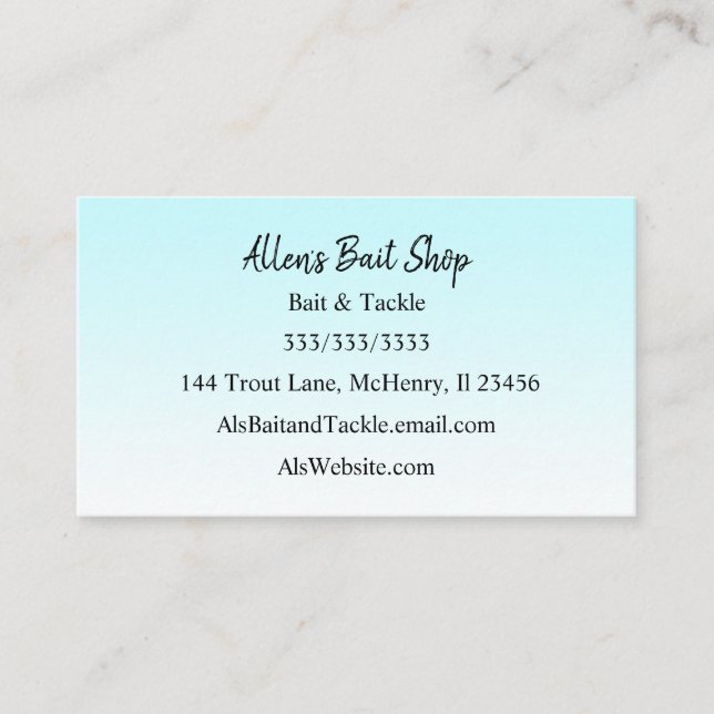 Gradient Blue Faded Ombre Simple Easy  Business Card (Front)