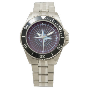 Gradient Blue Nautical Compass Watch