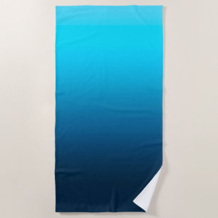 Gradient blue ombre beach towel
