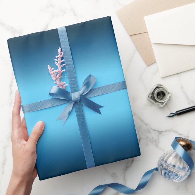 Gradient blue ombre wrapping paper (Gifting)