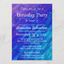Gradient blue purple modern birthday party