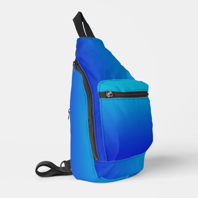 Gradient Blue To Turquoise Sling Bag (Left Corner)
