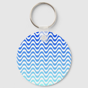 Gradient Blue Waves Key Ring