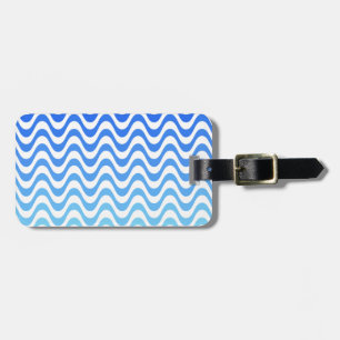 Gradient Blue Waves Luggage Tag