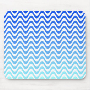 Gradient Blue Waves Mouse Mat