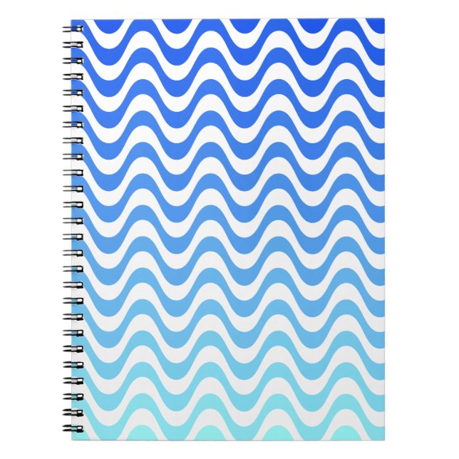 Gradient Blue Waves Notebook (Front)