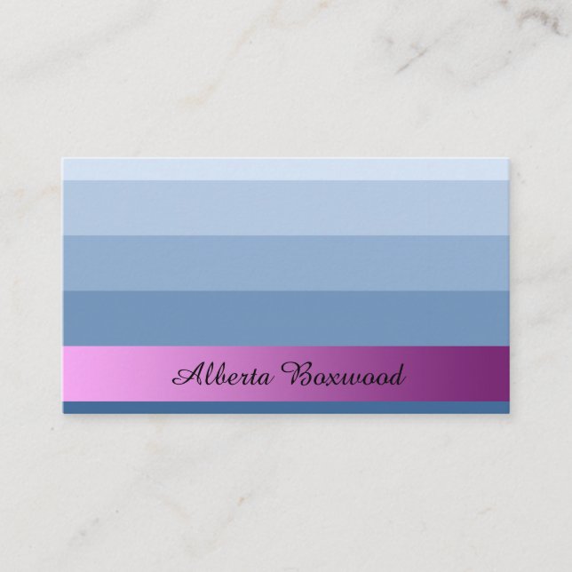 Gradient Blue with Pink Banner Custom Text Business Card (Front)
