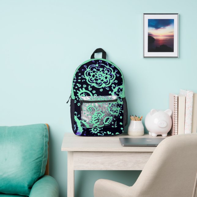 Gradient Bright Seafoam Purple Black Backpack (Insitu)
