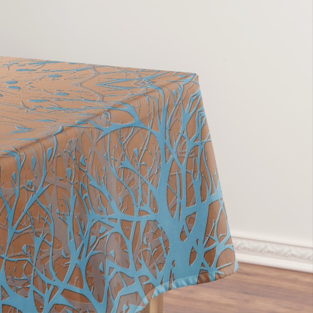 Gradient brown bronze silk arabic ornamental decor tablecloth (In Situ)